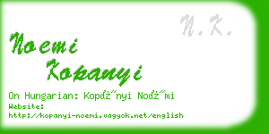 noemi kopanyi business card